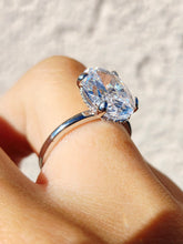 Load image into Gallery viewer, Vacation Ring - Oval CZ with Hidden Halo Ring - Sterling Silver