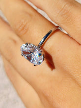 Load image into Gallery viewer, Vacation Ring - Oval CZ with Hidden Halo Ring - Sterling Silver