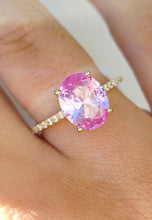 Load image into Gallery viewer, Pink CZ Ring - Gold Plated Sterling Silver