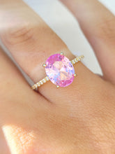 Load image into Gallery viewer, Pink CZ Ring - Gold Plated Sterling Silver