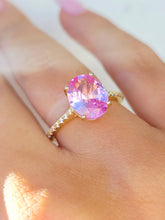 Load image into Gallery viewer, Pink CZ Ring - Gold Plated Sterling Silver