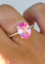 Load image into Gallery viewer, Pink CZ Ring - Gold Plated Sterling Silver