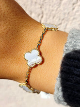 Load image into Gallery viewer, Blue Lace Agate Clover Bracelet - Sterling Silver *Limited Edition*