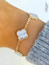 Load image into Gallery viewer, Blue Lace Agate Clover Bracelet - Sterling Silver *Limited Edition*