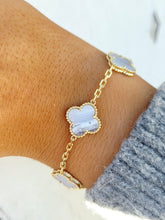 Load image into Gallery viewer, Blue Lace Agate Clover Bracelet - Sterling Silver *Limited Edition*