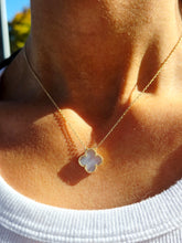 Load image into Gallery viewer, Blue Lace Agate Clover Necklace - Sterling Silver