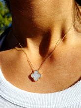 Load image into Gallery viewer, Blue Lace Agate Clover Necklace - Sterling Silver