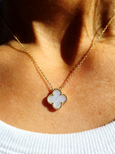 Load image into Gallery viewer, Blue Lace Agate Clover Necklace - Sterling Silver