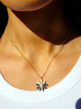Load image into Gallery viewer, Flower Necklace w/ Clear CZ - Gold Plated Sterling Silver
