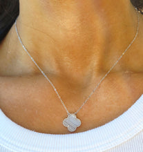 Load image into Gallery viewer, Blue Lace Agate Clover Necklace - Sterling Silver