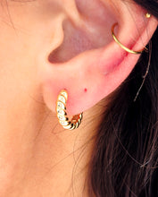 Load image into Gallery viewer, Braided Huggie Hoop Earrings - Gold Plated