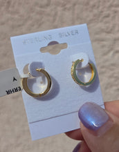 Load image into Gallery viewer, CZ Huggie Earrings - Gold Plated Sterling Silver
