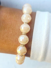 Load image into Gallery viewer, Champagne &amp; Gold Beaded Stretch Bracelet
