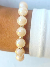 Load image into Gallery viewer, Champagne &amp; Gold Beaded Stretch Bracelet