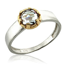 Load image into Gallery viewer, Clear Zircon Ring - 14K Gold &amp; Sterling Silver