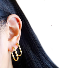 Load image into Gallery viewer, Thin Rectangle Hoop Earrings - KiKi Chic