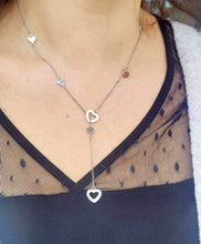 Load image into Gallery viewer, Hearts Lariat Y Chain - Sterling Silver
