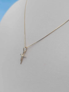 Yellow Gold Mini Crucifix Necklace - 14K