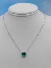 Load image into Gallery viewer, Green Heart Necklace - Sterling Silver