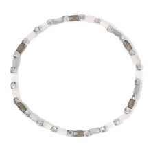 Load image into Gallery viewer, "The Maria"  Silver with White Crystal Stretch Bracelet