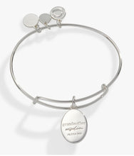 Load image into Gallery viewer, Printed Flower “Grandmother” Charm Bangle Bracelet - Alex and Ani