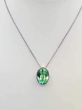 Load image into Gallery viewer, Oval Peridot Pendant Necklace - Sterling Silver