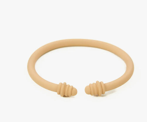 Matte Caramel Smooth Cable Cuff Bracelet