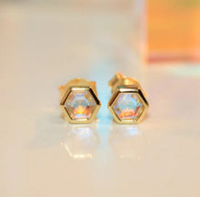 Load image into Gallery viewer, Mini Hex Stud Earrings in Angela Aura- Chloe and Lois