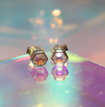 Load image into Gallery viewer, Mini Hex Stud Earrings in Angela Aura- Chloe and Lois