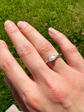 Load image into Gallery viewer, East to West Pearl and Diamond Ring - 14K White Gold
