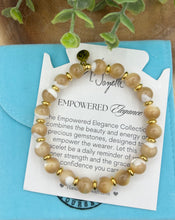 Load image into Gallery viewer, Tan Shell Gold Empowered Elegance Beaded Bracelet - TJazelle