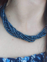 Load image into Gallery viewer, Navy Blue Magnetic Murano Glass Necklace
