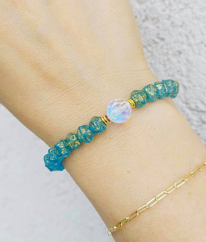 Czech Sage & Crystal AB Limited Edition Stash Bracelet