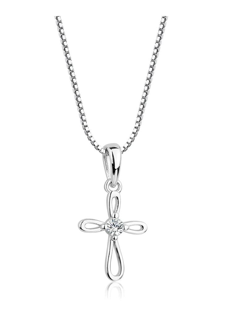 Children’s Infinity Cross Necklace- Sterling Silver