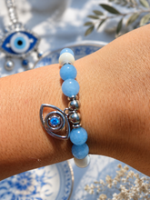 Load image into Gallery viewer, Blue Evil Eye Charm Bracelet - Marie's 2026 TJazelle Exclusive