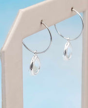 Load image into Gallery viewer, Clear - Mini Teardrop Gemstone Huggie Hoops
