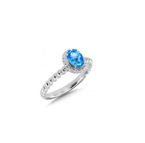 December blue topaz  Birthstone Ring
