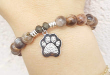 Load image into Gallery viewer, Paw CZ Silver Charm Bracelet - TJazelle