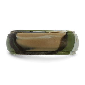 Camouflage 8mm Ridged Edge Silicone Band