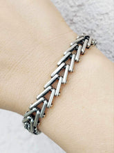 Load image into Gallery viewer, Russian Silver Flapper Bracelet - Gray Crystal - Alex and Ani