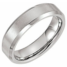 Load image into Gallery viewer, Tungsten 6 mm Satin &amp; Polished Beveled-Edge Men's Band