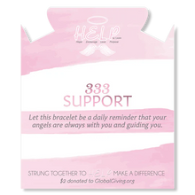 Load image into Gallery viewer, Angel Number 333 Support Charm with Pink Cats Eye Charity Bracelet