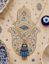 Load image into Gallery viewer, Evil Eye Hamsa Necklace - Gold Plated