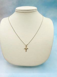 Mini Cross Necklace - 14K Gold