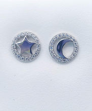 Load image into Gallery viewer, Moon &amp; Star Mismatched Stud Earring