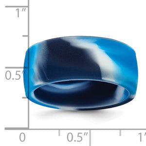 Blue and White 8.70mm Silicone Band
