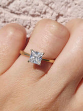 Load image into Gallery viewer, Princess-Cut CZ Estate Ring - 10K Gold