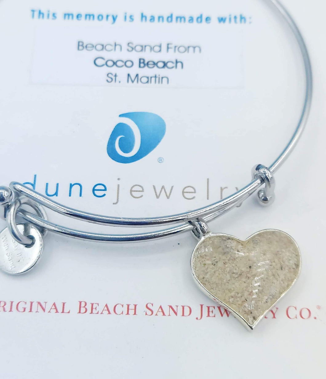 Coco Beach St. Martin Dune  Heart Beach Bangle Bracelet