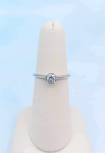 Load image into Gallery viewer, Dainty Round Brilliant Diamond Ring - 14K White Gold