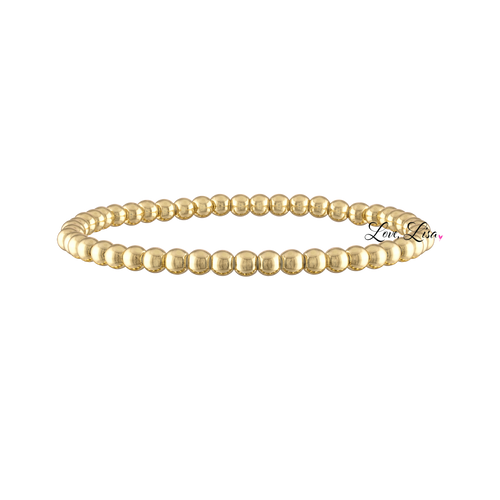 4mm Gold Beaded Bracelet